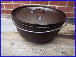 Lodge 12 CO, 12 Cast Iron short Camp / Dutch Footed Oven, Restored