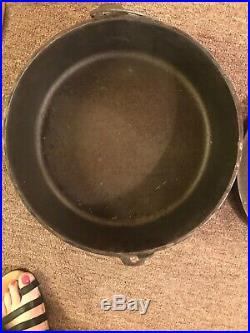 Lodge 14CO Cast Iron Shallow Camp Dutch Oven Made In USA Rare No. 14