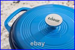 Lodge 6 Quart Enameled Cast Iron Dutch Oven with Lid Dual Handles Oven Safe
