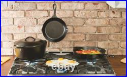 Lodge 7 Quart Pre Seasoned Cast Iron Dutch Oven with Loop Handles Black