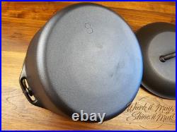 Lodge #8 Vintage Restored Cast Iron Dutch Oven 1930s (5 Quart)