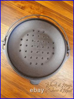 Lodge #8 Vintage Restored Cast Iron Dutch Oven 1930s (5 Quart)