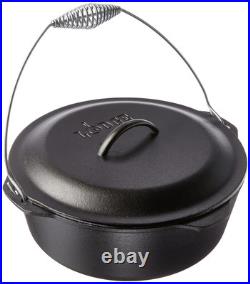 Lodge 9 Quart Cast Iron Dutch Oven. Pre Seasoned Cast Iron Pot and Lid with Wire
