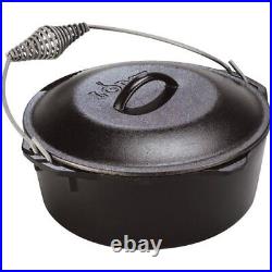 Lodge 9 Quart Cast Iron Dutch Oven. Pre Seasoned Cast Iron Pot and Lid with Wire