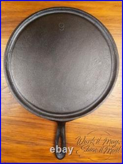 Lodge #9 Vintage Restored Cast Iron Griddle MBO