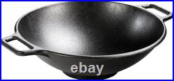 Lodge BOLD 14 Inch Seasoned Cast Iron Wok Design-Forward Cookware