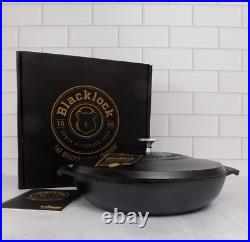 Lodge Blacklock Triple Seasoned Cast Iron Braiser with Lid, 4 Quart New