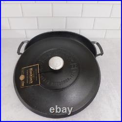 Lodge Blacklock Triple Seasoned Cast Iron Braiser with Lid, 4 Quart New