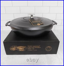 Lodge Blacklock Triple Seasoned Cast Iron Braiser with Lid, 4 Quart New