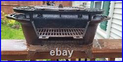 Lodge Cast Iron #410 Charcoal Burning Portable Sportsman's Grill Pre-owned