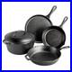 Lodge Cast Iron 5-Piece Set, Pre-Seasoned Skillets, Griddle & Dutch Oven