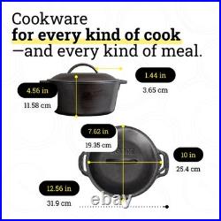 Lodge Cast Iron 5-Piece Set, Pre-Seasoned Skillets, Griddle & Dutch Oven