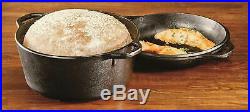 Lodge Cast Iron 5 Qt Double Dutch Oven Pot Casserole Skillet Induction Cookware