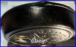 Lodge Cast Iron #8 Skillet Outdoor Wildlife Series Sportsman Bass Fish EUC