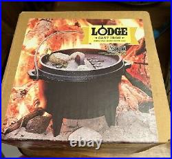 Lodge Cast Iron Camp Dutch Oven #6 1 quart 3 leg + lid new in box discontinued