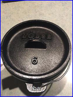 Lodge Cast Iron Camp Dutch Oven 6 Inch 1 qt