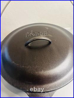 Lodge Cast Iron DUTCH OVEN #12 withSelf- Basting Lid USA LARGE 10 Quart