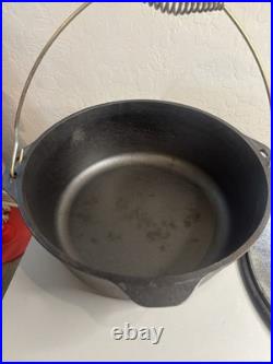 Lodge Cast Iron DUTCH OVEN #12 withSelf- Basting Lid USA LARGE 10 Quart