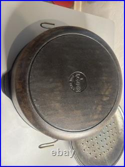 Lodge Cast Iron DUTCH OVEN #12 withSelf- Basting Lid USA LARGE 10 Quart