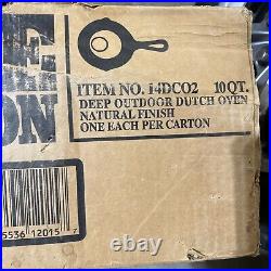 Lodge Cast Iron Dutch Oven USA Discontinued No. 14 Rare W Original box! Nice