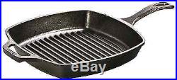 Lodge Cast Iron Grill Pan Pre-Seasoned 10.5inch Square Griddle