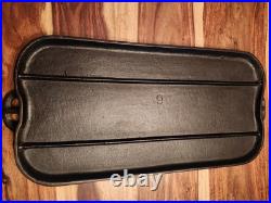 Lodge Cast Iron Long Griddle #9S, Numeric Ghost Marks, 20.25 L X 9.5 W, c1930s