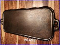 Lodge Cast Iron Long Griddle #9S, Numeric Ghost Marks, 20.25 L X 9.5 W, c1930s