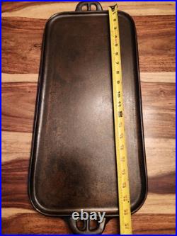 Lodge Cast Iron Long Griddle #9S, Numeric Ghost Marks, 20.25 L X 9.5 W, c1930s