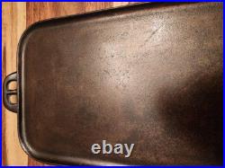 Lodge Cast Iron Long Griddle #9S, Numeric Ghost Marks, 20.25 L X 9.5 W, c1930s