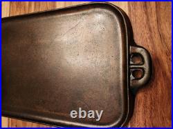 Lodge Cast Iron Long Griddle #9S, Numeric Ghost Marks, 20.25 L X 9.5 W, c1930s