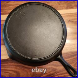 Lodge Cast Iron Skillet #10, 3-Notch, Heat Ring, MM 0 & D, 11-7/8 Dia