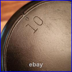 Lodge Cast Iron Skillet #10, 3-Notch, Heat Ring, MM 0 & D, 11-7/8 Dia