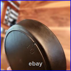 Lodge Cast Iron Skillet #10, 3-Notch, Heat Ring, MM 0 & D, 11-7/8 Dia