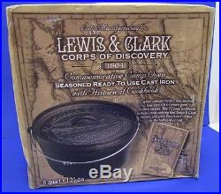 Lodge Co. Lewis & Clark Cast Iron Camp Oven Commemorative 8 Quart 12 Diameter