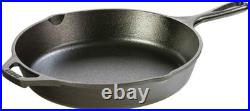 Lodge Cookware Set Black Cast Iron Round Pre-Seasoned Easy-Grip Handles 5-Piece