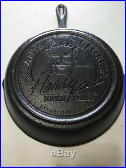 Lodge HARRY'S Logo Cast Iron Skillet 10 1/4 Vintage Advertising Cookware HTF