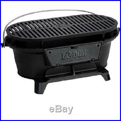 Lodge Heavy Duty Cast Iron Grill BBQ Portable Camping Hunt Adjustable Tabletop