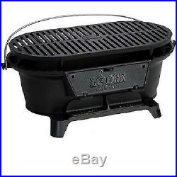 Lodge Heavy Duty Cast Iron Grill BBQ Portable Camping Hunt Adjustable Tabletop S