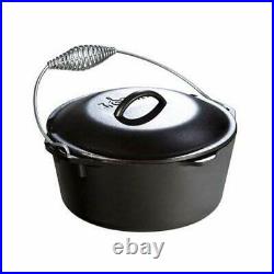 Lodge L8DO3 Cast Iron Dutch Oven, 5-Quart Pot and Lid with Wire