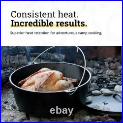 Lodge Pre-Seasoned Cast Iron Deep Camp Dutch Oven With Lid, 10 Quart