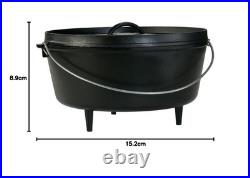 Lodge Pre-Seasoned Cast Iron Deep Camp Dutch Oven With Lid, 10 Quart