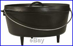 Lodge Preseasoned Cast Iron Deep Camp Dutch Oven Hot Coals USA Cookware 10 Qt