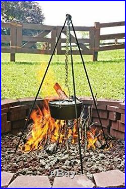 Lodge Preseasoned Cast Iron Deep Camp Dutch Oven Hot Coals USA Cookware 10 Qt