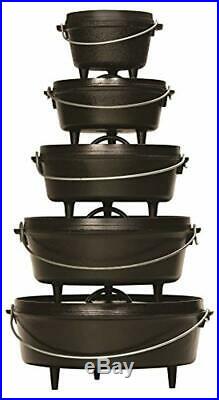 Lodge Preseasoned Cast Iron Deep Camp Dutch Oven Hot Coals USA Cookware 10 Qt