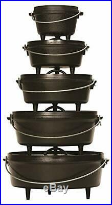 Lodge Preseasoned Cast Iron Deep Camp Dutch Oven Hot Coals USA Made Cookware 5Qt
