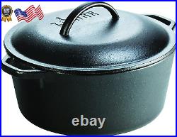 Lodge Seasoned Cast Iron 5 Piece Bundle. 10.5 Griddle 8 Skillet Dutch Oven