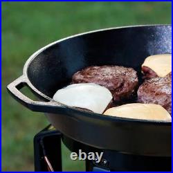 Lodge Seasoned Cast Iron Skillet with 2 Loop Handles, 17 In Ergonomic Frying Pan