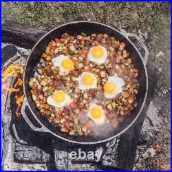 Lodge Seasoned Cast Iron Skillet with 2 Loop Handles, 17 In Ergonomic Frying Pan