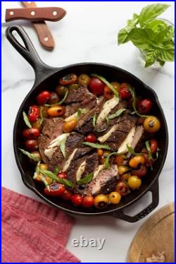 Lodge Skillet Set Pre-Seasoned Cast Iron 3 Pcs Pan Set 8, 10.25 & 12, Black