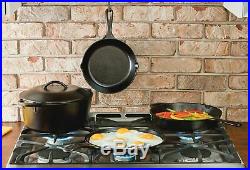 Lodge Strong Rugged Cast Iron 5 Piece Set Dutch Oven/Griddle/ 10¼ & 8 Skillets